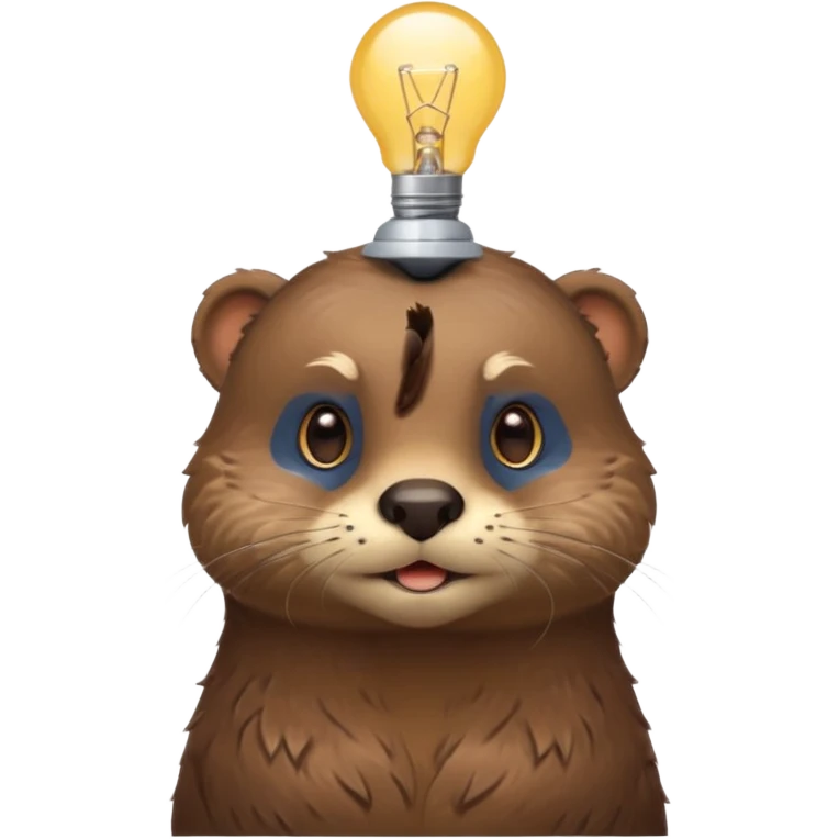 otter with lightbulb on the head emoji