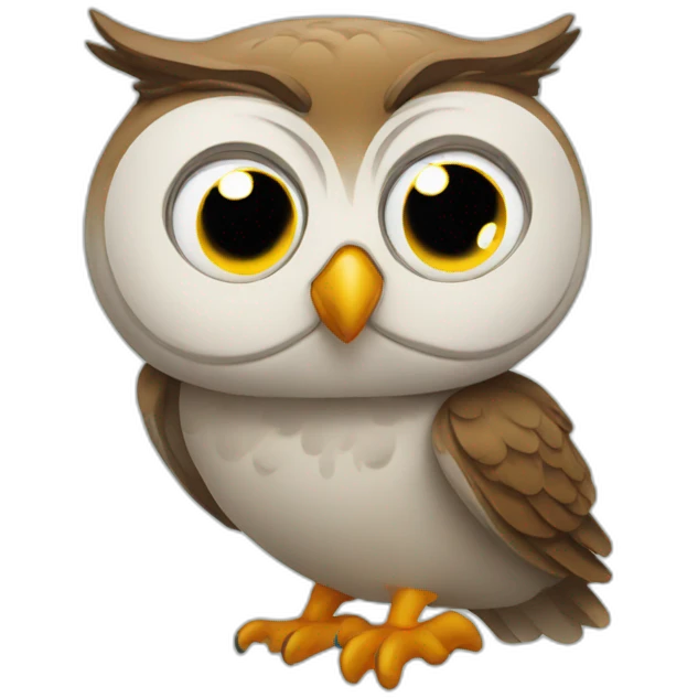 Owl winking emoji