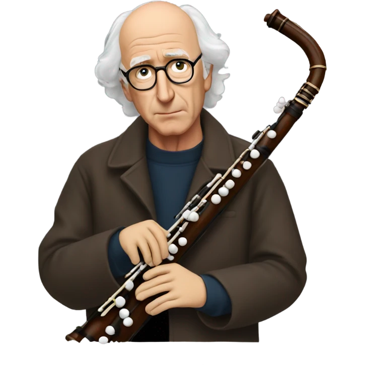 Sad Larry David with a bassoon  emoji