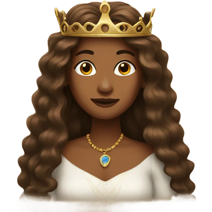 Brown long haired queen  emoji
