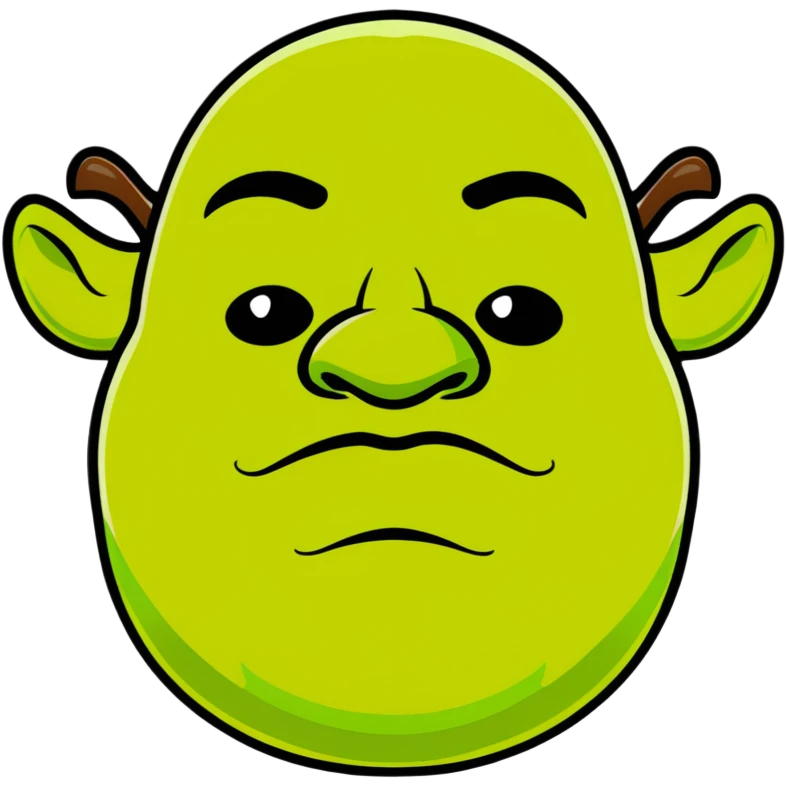 iconic Shrek face emoji