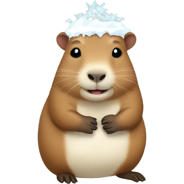 Capybara holding a snowflake emoji