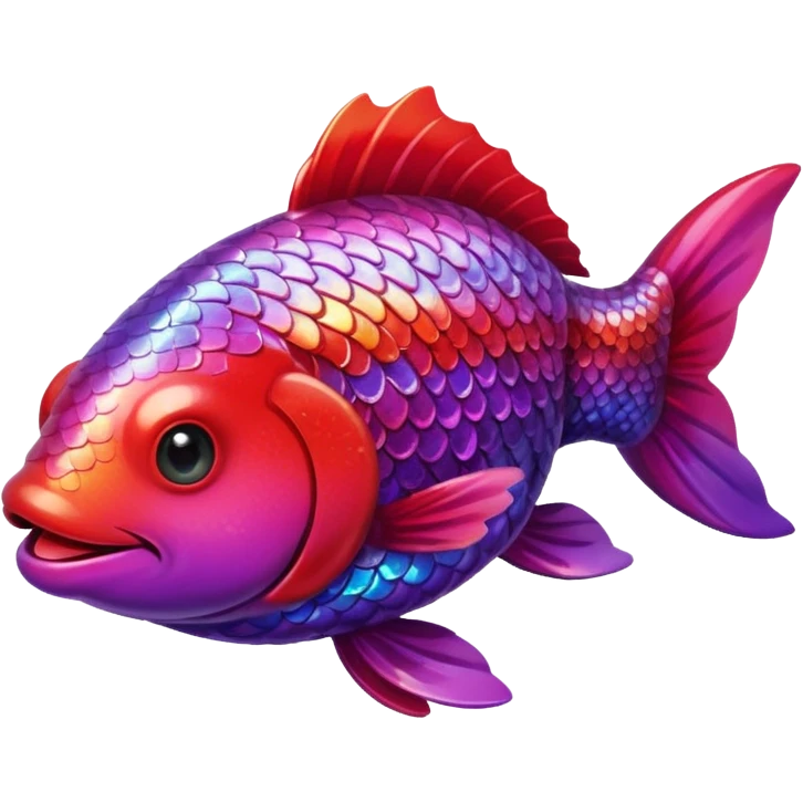 color gradient between red and purple glitter cute happy carp emoji