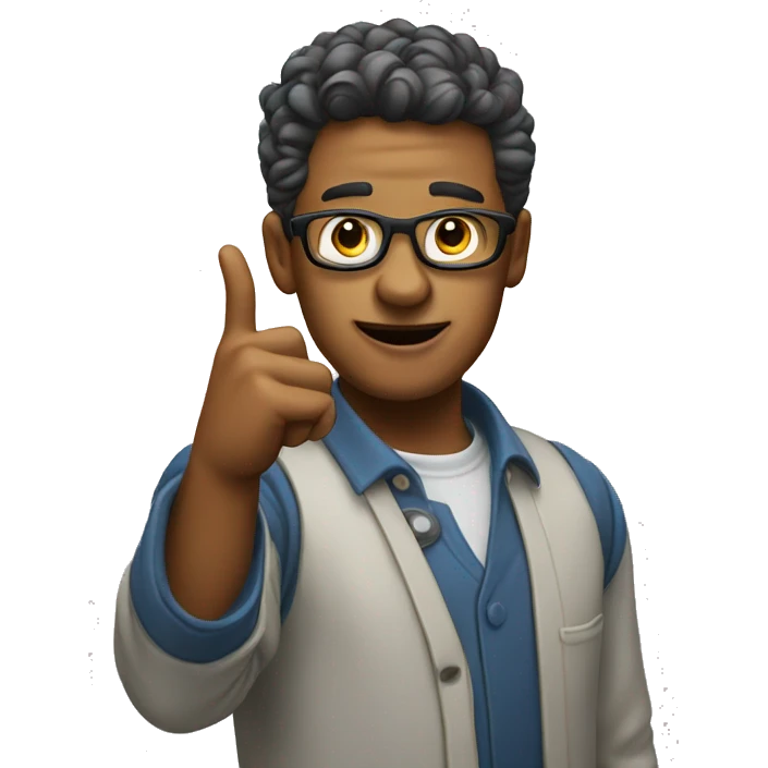 Nerd pointing up emoji