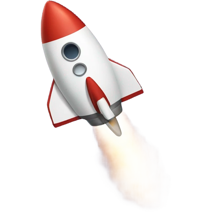 A rocket flying up emoji