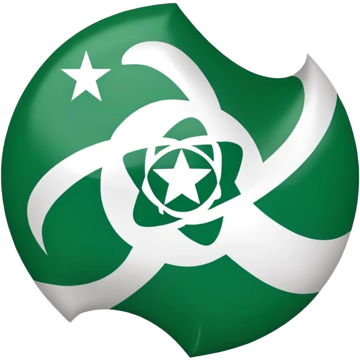 Pakistan flag with atom symbol representing nuclear capability emoji