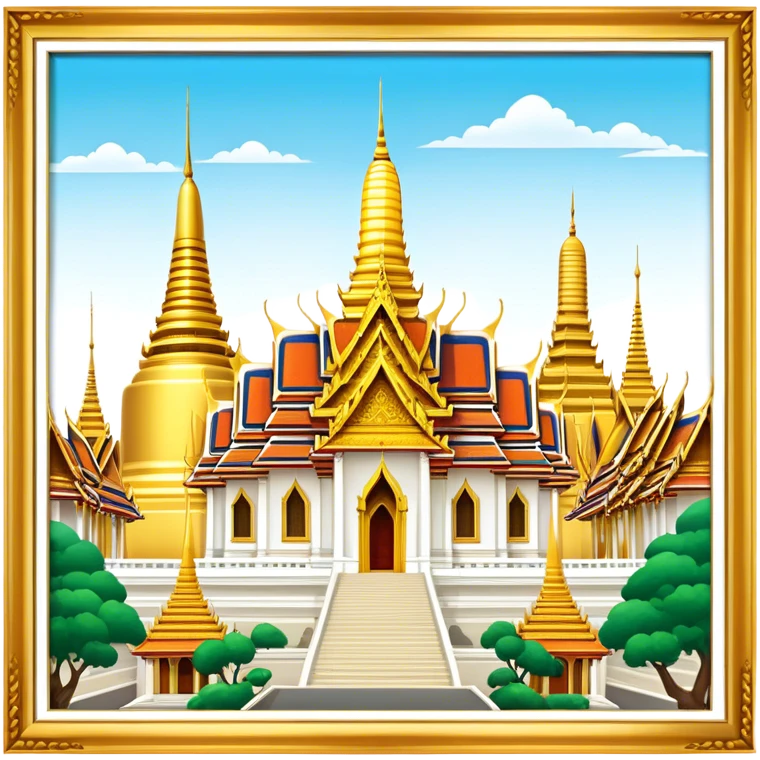 Grand Palace Bangkok Landmark Emoji – Featuring golden spires, Thai architecture, and the Emerald Buddha Temple. emoji