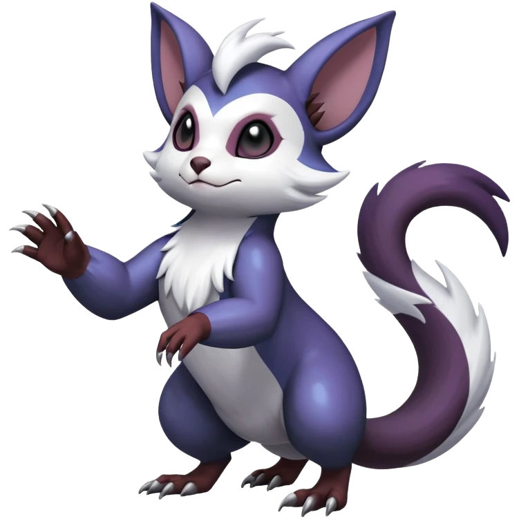 Shiny Dark Furret-Absol-Noibat-Noivern-Hybrid (Full body) emoji