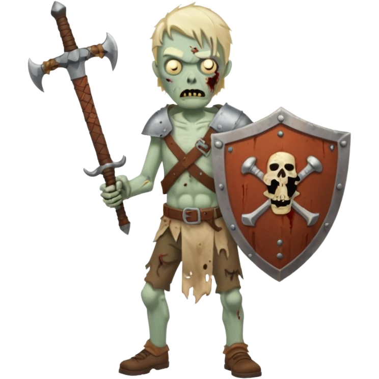 zombie with sword and shield emoji