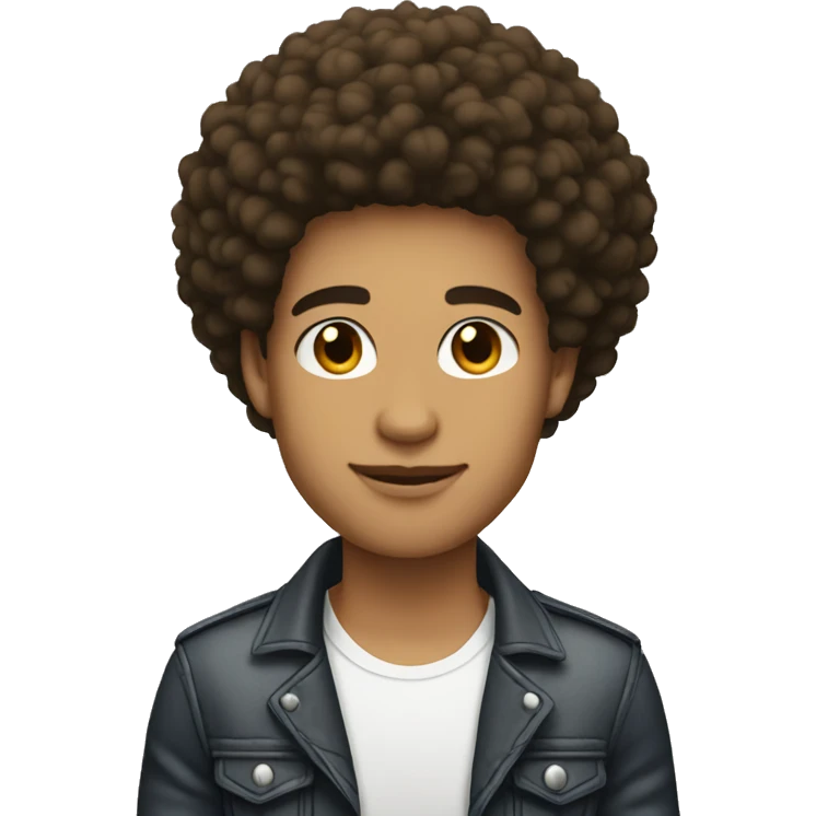 Light skin guy with a Afro low taper fade emoji