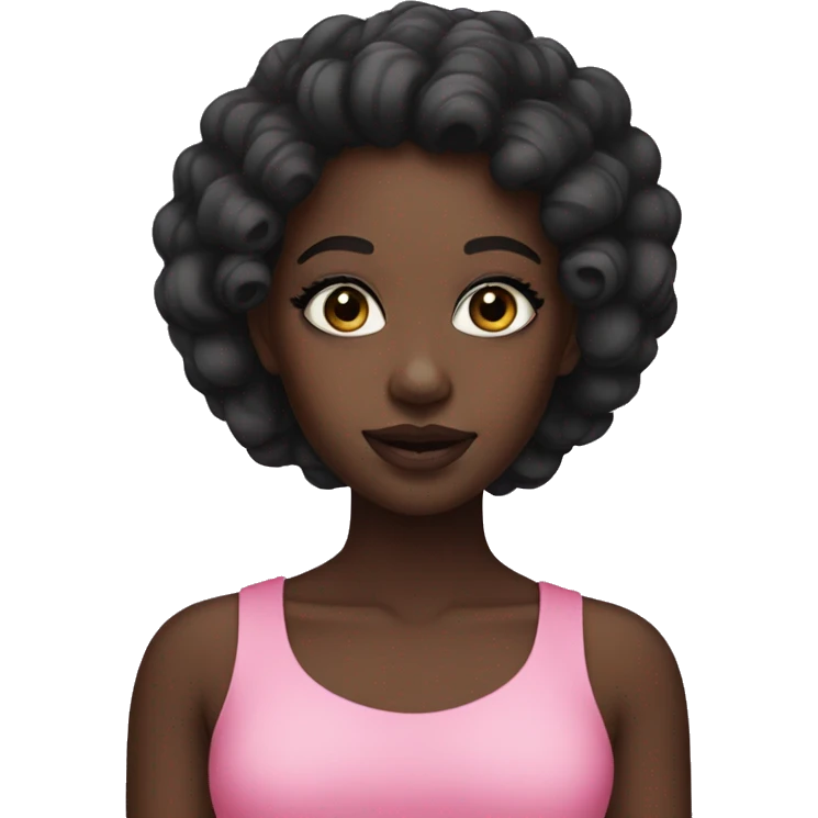 A black girl with pink makeup  emoji