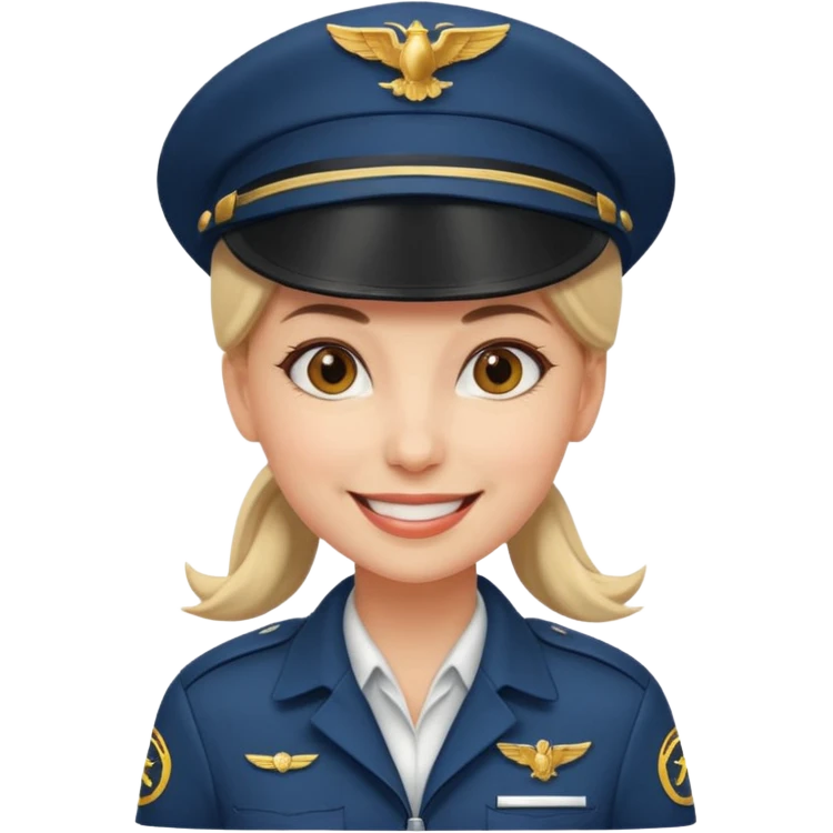 female Pilot wearing a pilot hat emoji