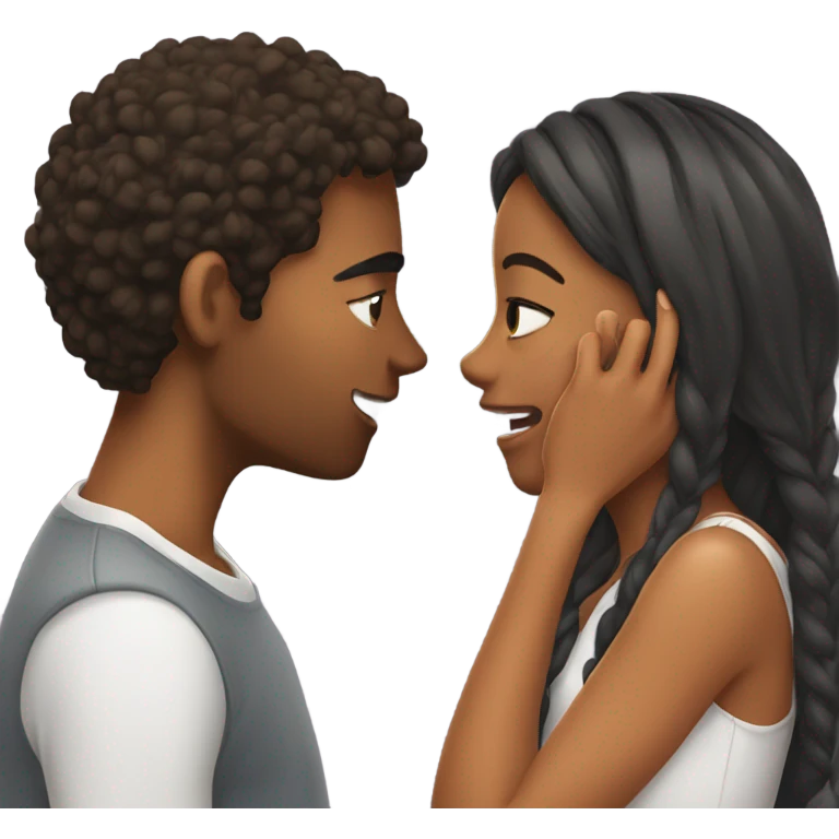 a girl pinching her bf cheeks  emoji