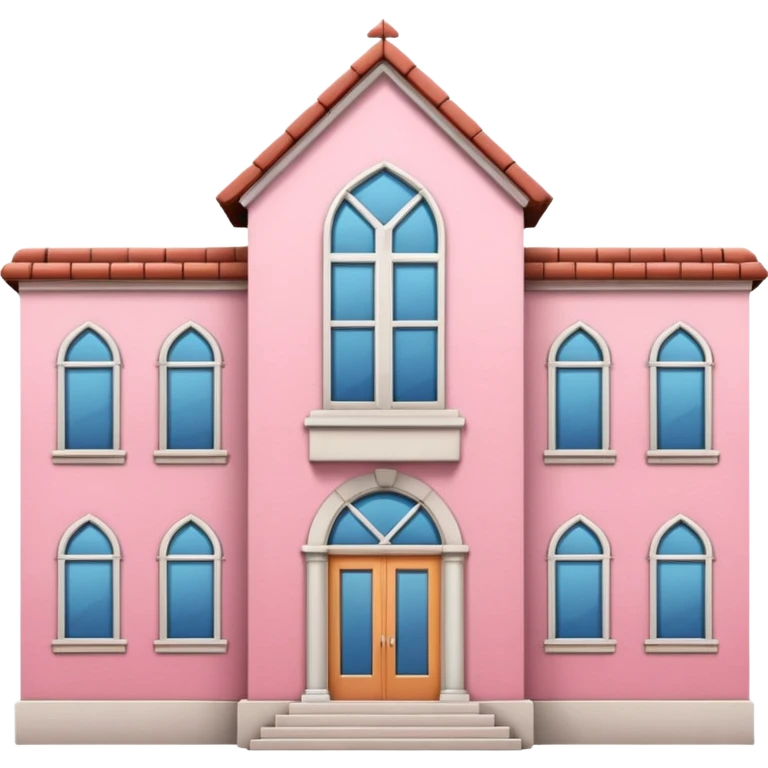 pink school building emoji