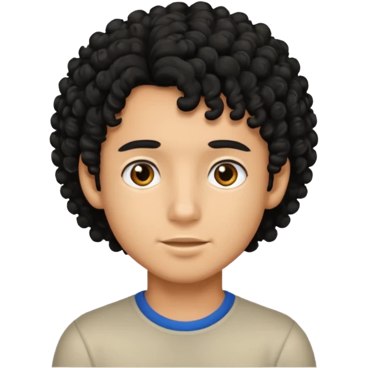 A boy with black curly hair  emoji