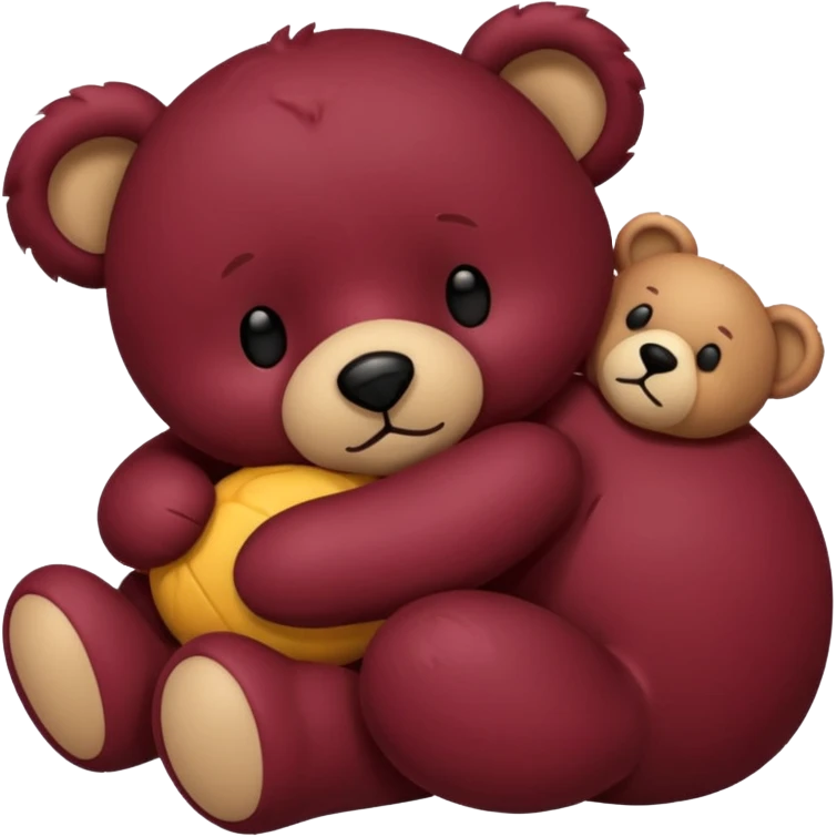 Maroon colored teddy bear sleeping emoji