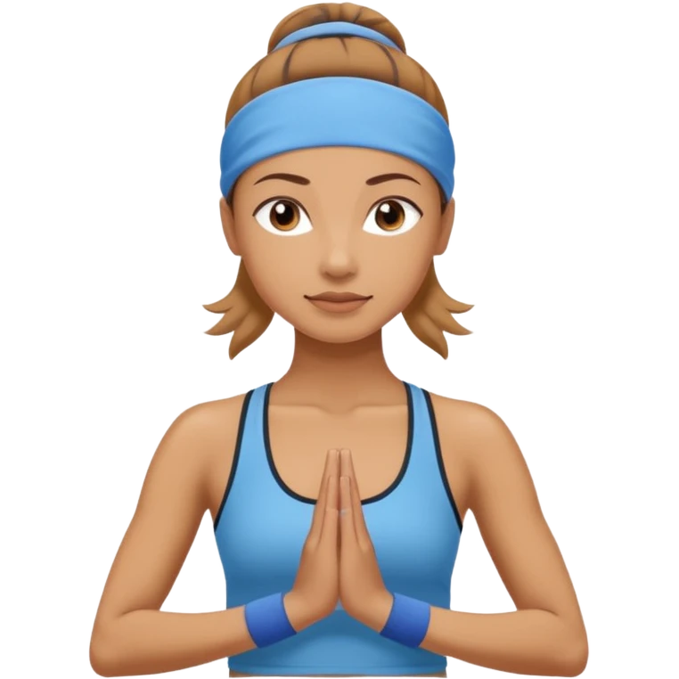 Yoga woman with blue sweatband emoji