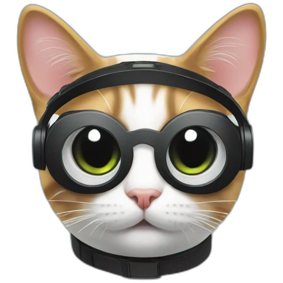 emoji of a a cat wearing an apple vr headset emoji