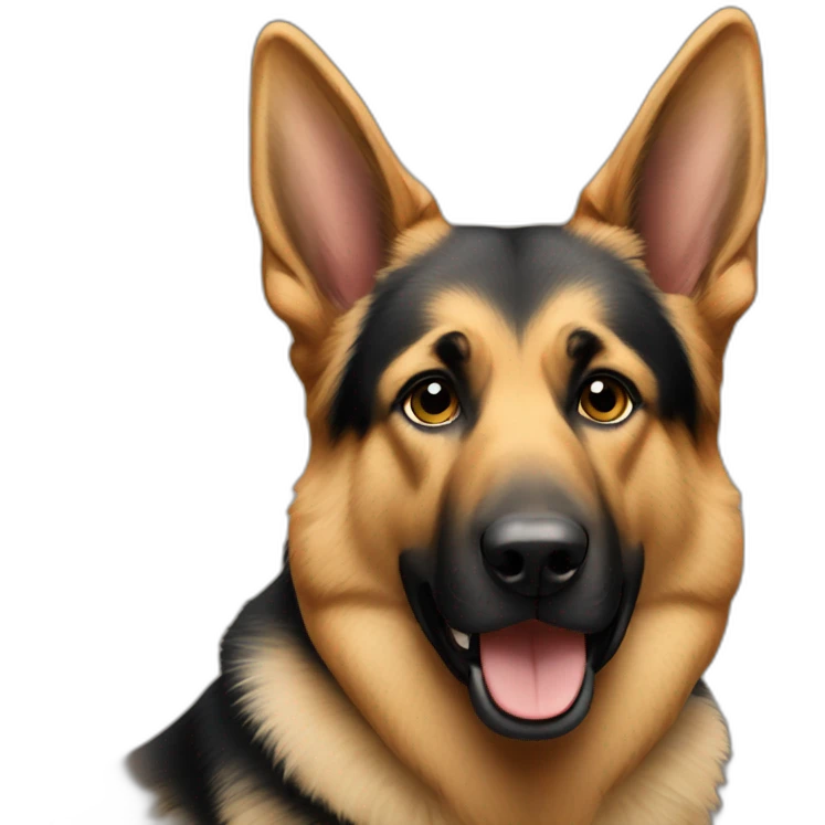 German Shepherd with one ear down emoji