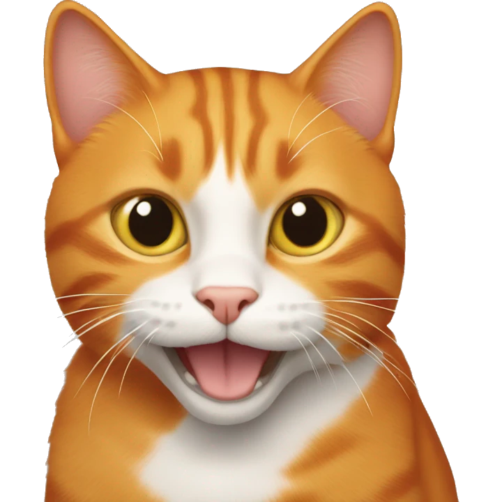 Orange cat smiling saying I love you Georgia  emoji