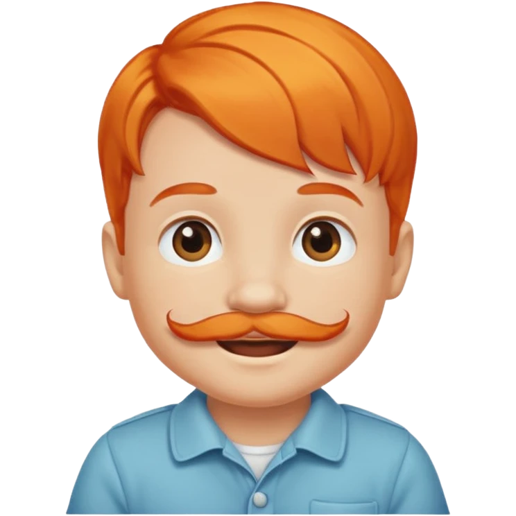 orange hair mustashed baby emoji