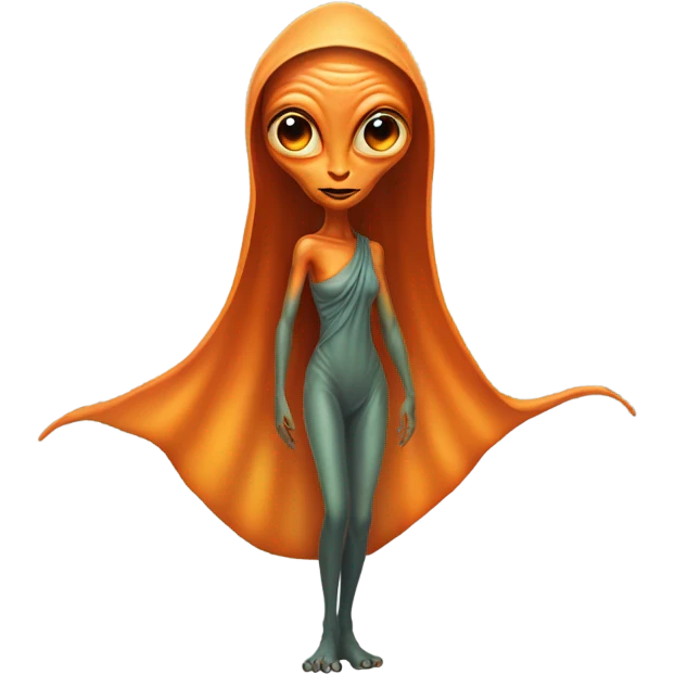 a orange alien woman full body emoji