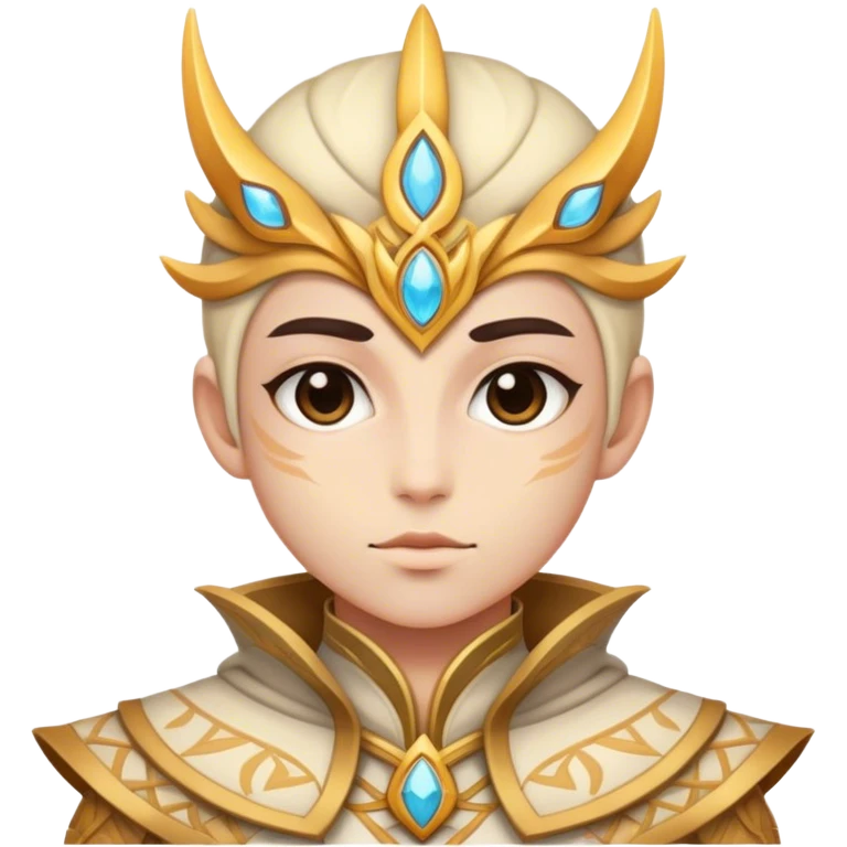 DnD character. The composition is centered, ensuring perfect symmetry and alignment. The character's head and entire outfit are shown. The character's outfit is not half but fully visible. emoji