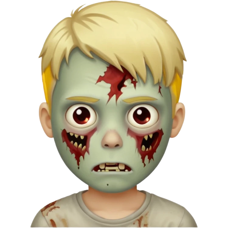 boy zombie with blonde hair no expressions emoji