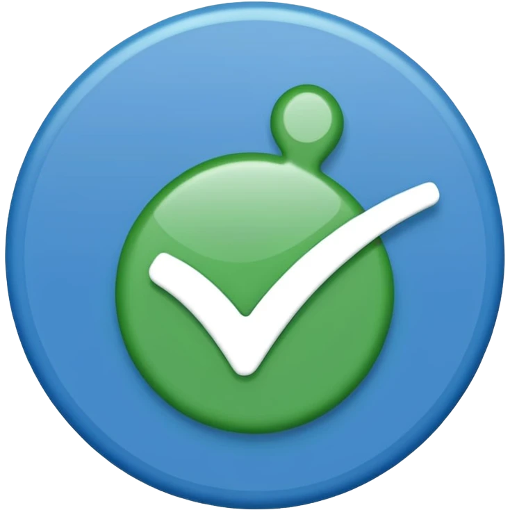 Green tick in blue colour emoji