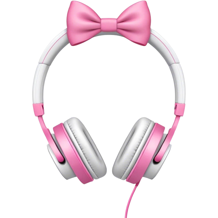 white headphones with pink bows emoji