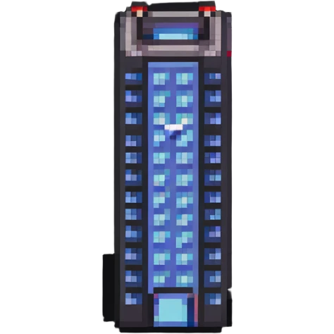 tiny simple skyscraper building icon, minimal details, small size emoji