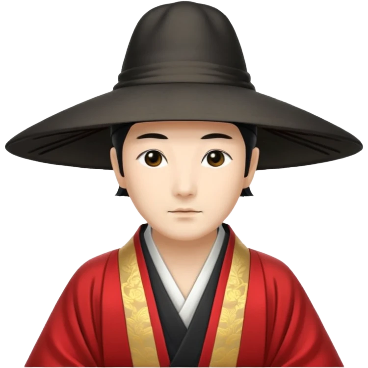 Japanese Court Lord Elegant noble in long robes with tall hat
 emoji