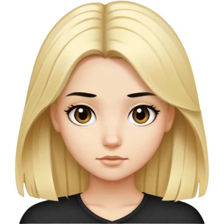 Girl split hair blonde black emoji