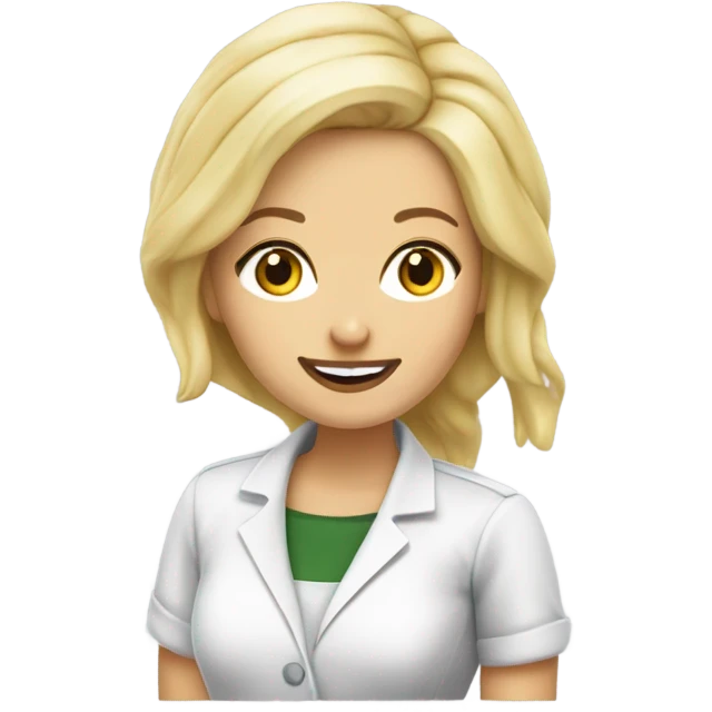 german blonde women working in doner kebap shop, white skin emoji
