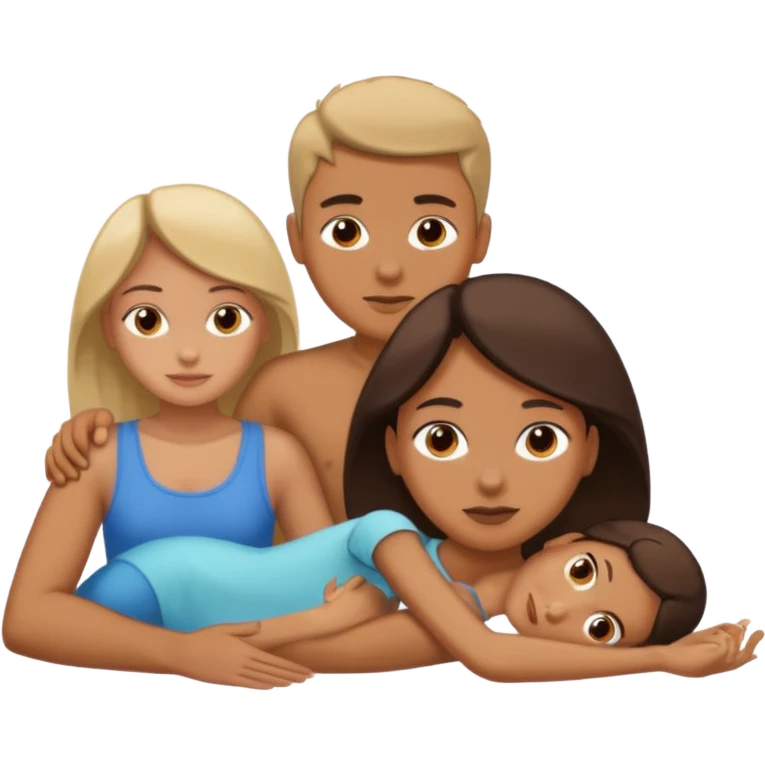 Can u make a boy behind a girl laying down emoji