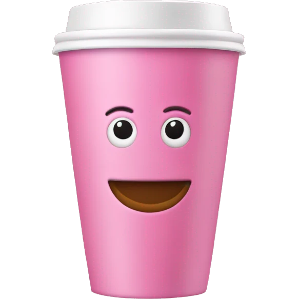 pink coffe cup to go with latte inside emoji
