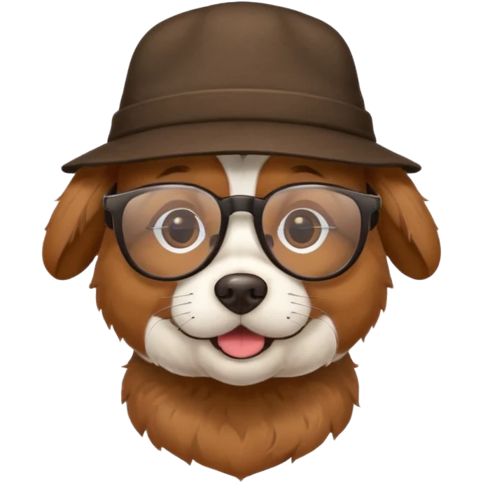 dog wearing a hat and glassess emoji