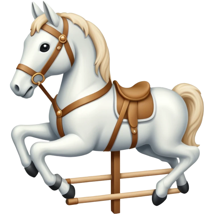 A white hobby horse  emoji