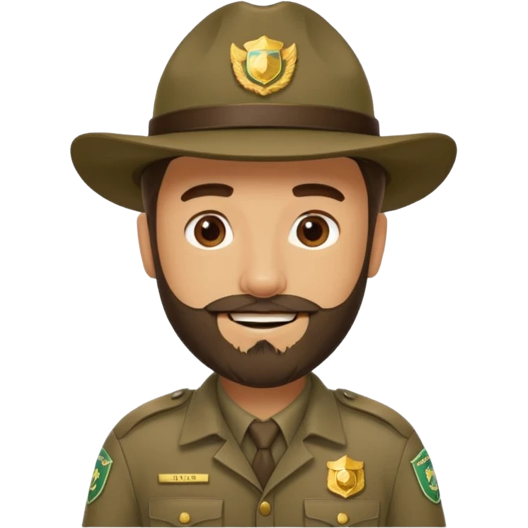 Male Park Ranger with beard  emoji