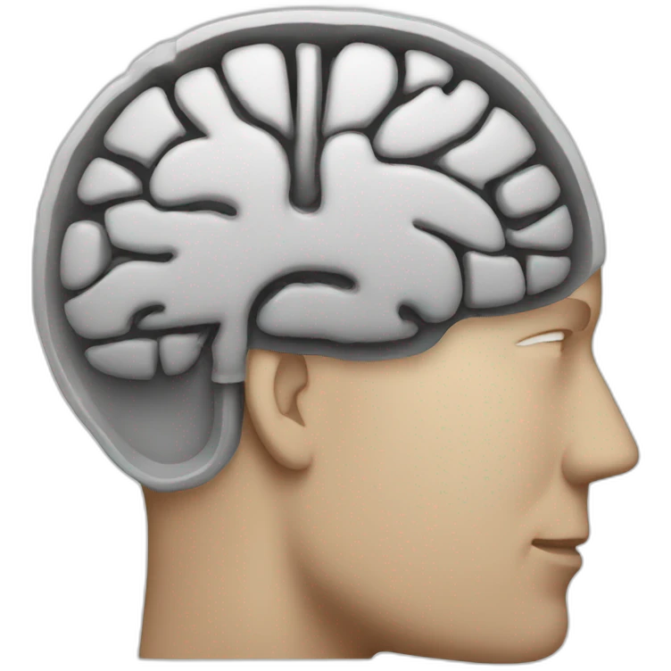 A man cleaning inside a brain emoji