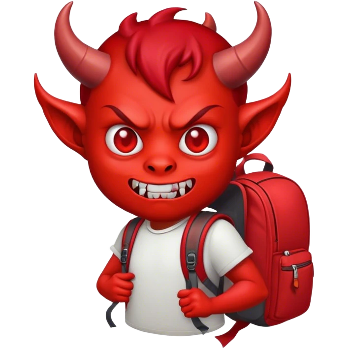 devil wearing a backpack emoji