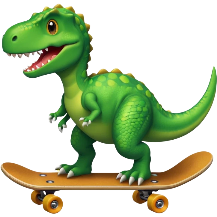 Dinosaur on a skateboard emoji