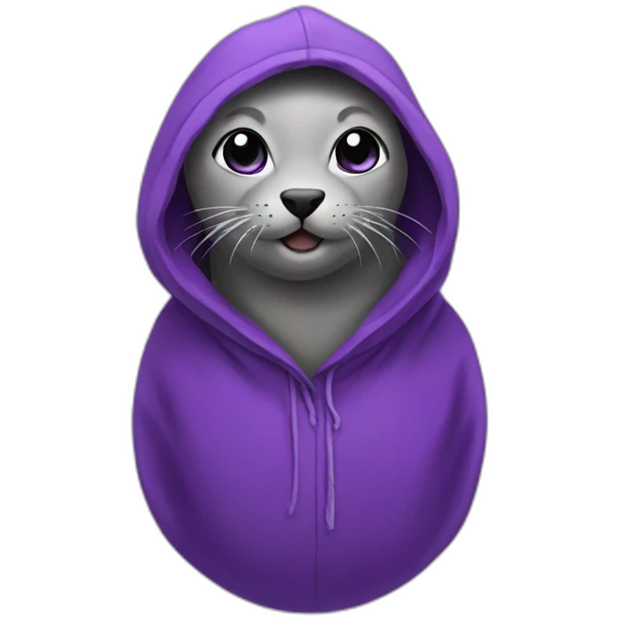 Purple seal with hood emoji