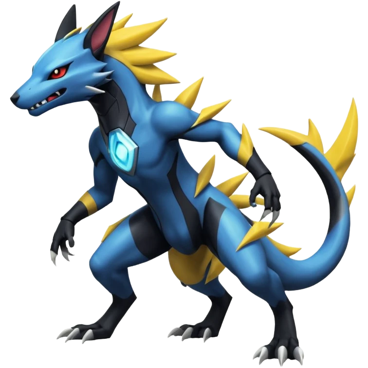 Edgy futuristic Manectric-Zeraora-Salandit-Renamon-fusion emoji