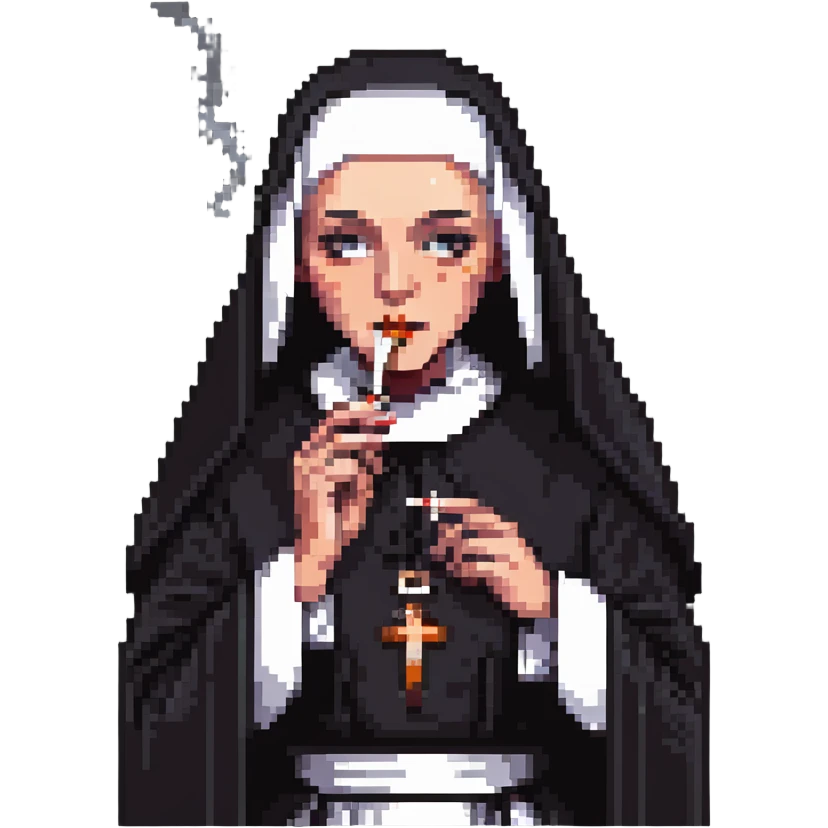 nun smoking a cigarette emoji