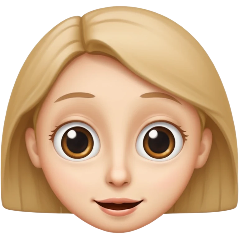 Funny caricature style cartoon, big eyes, happy face emoji