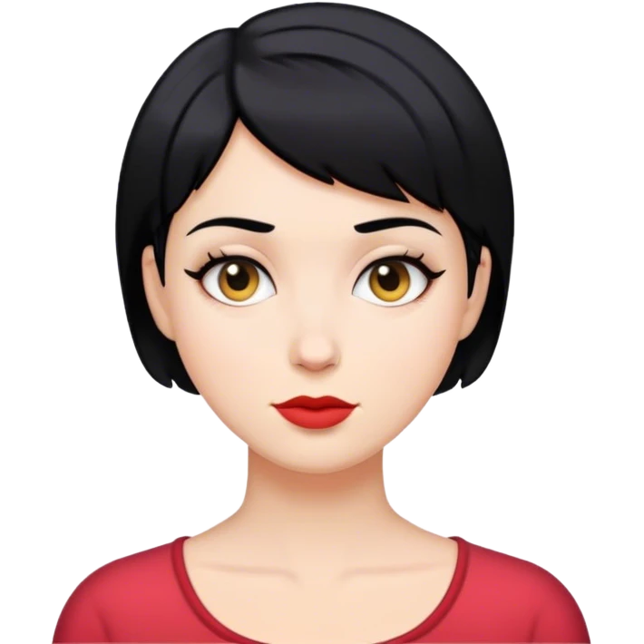 White woman with short black hair style emoji