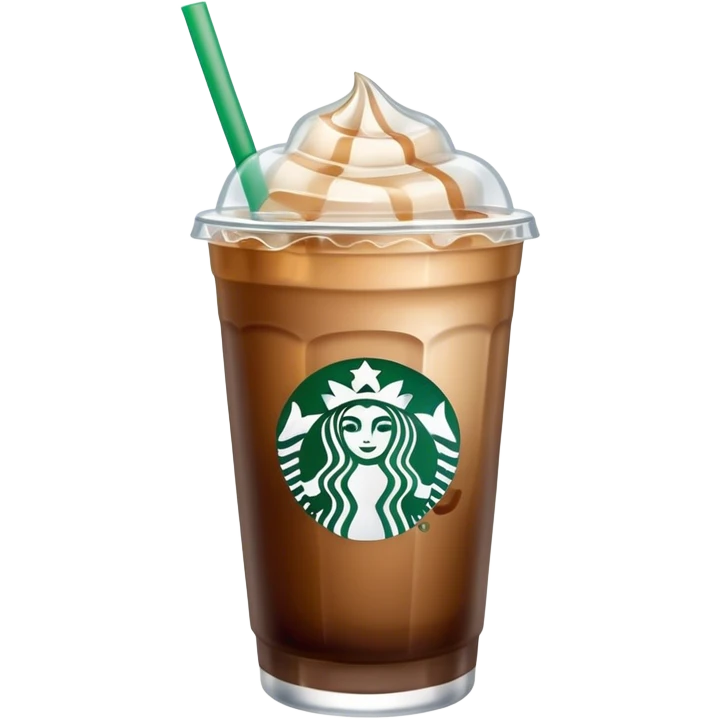 Starbuck ice coffee with ice cubes emoji