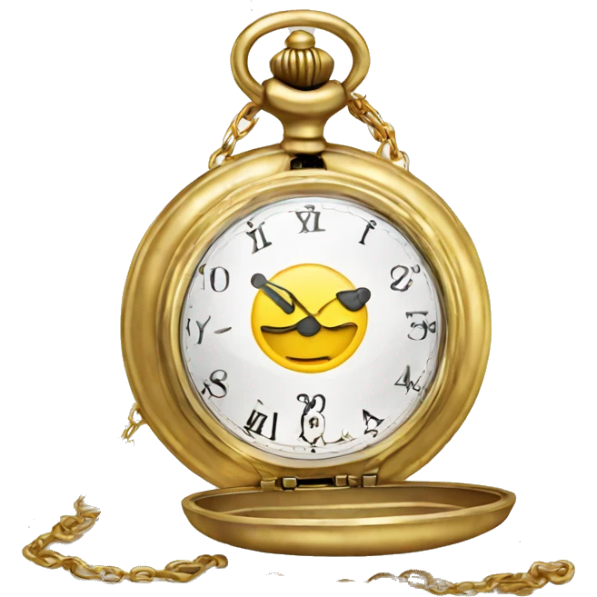pocket watch with gold chain emoji