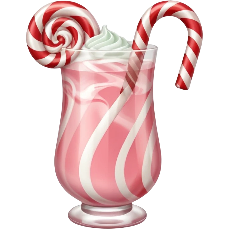 Light pink Peppermint candy cane mocktail emoji